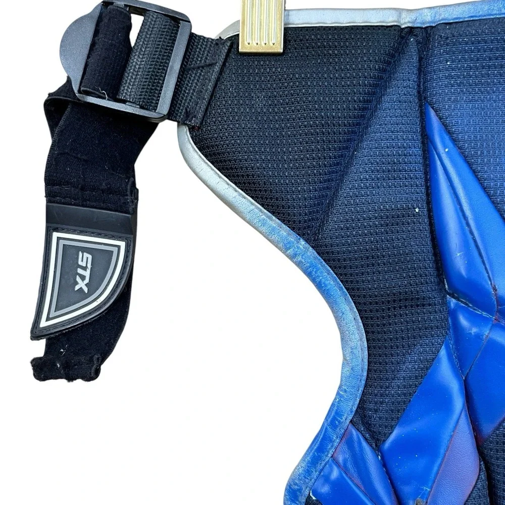 STX Jolt Youth Small Lacrosse Shoulder Pads Chest Protector Blue Silver Gear